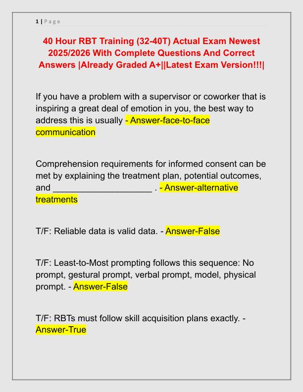 40 Hour RBT Training