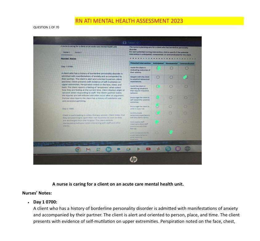 ATI RN Mental Health Exam Latest Review