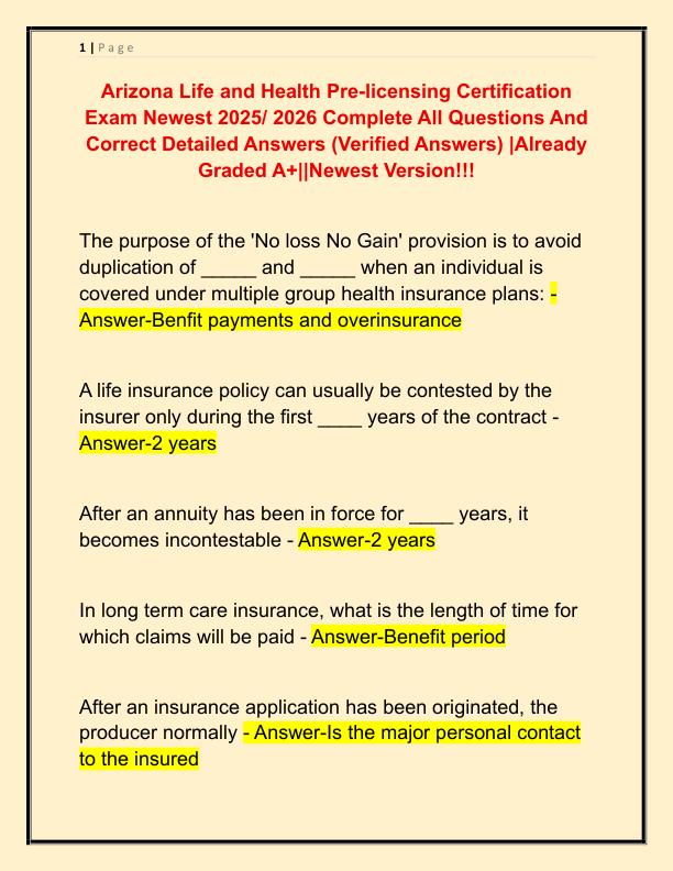 Arizona Life and Health Pre