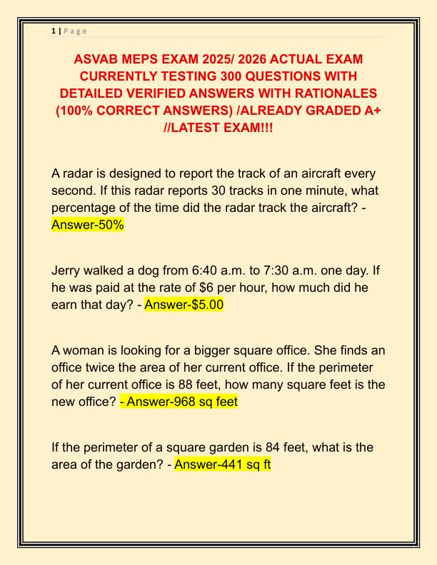 ASVAB MEPS EXAM 2025