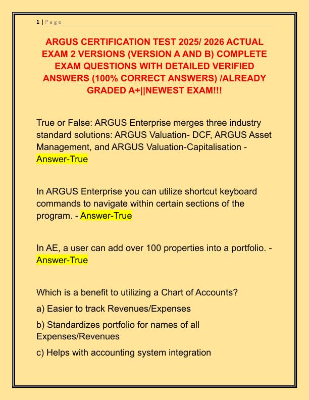 ARGUS CERTIFICATION TEST 2025