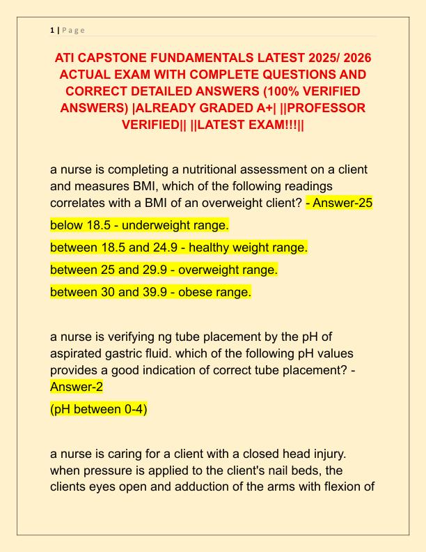 ATI CAPSTONE FUNDAMENTALS LATEST 2025