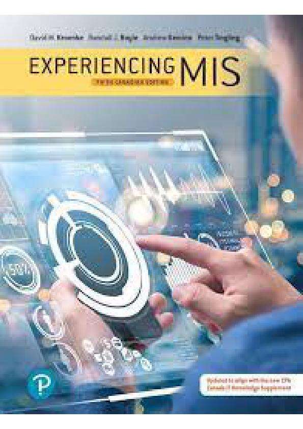 mobile-preview-INSTRUCTOR SOLUTION MANUAL FOR EXPERIENCING MIS 5TH CANADIAN EDITION BY DAVID M KROENKE, ANDREW GEMINO, PETER TINGLING