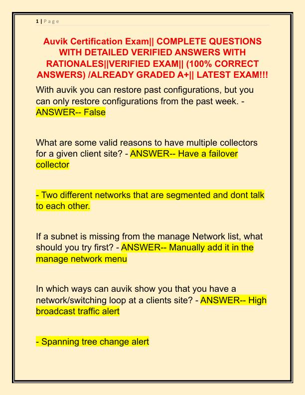 Auvik Certification Exam