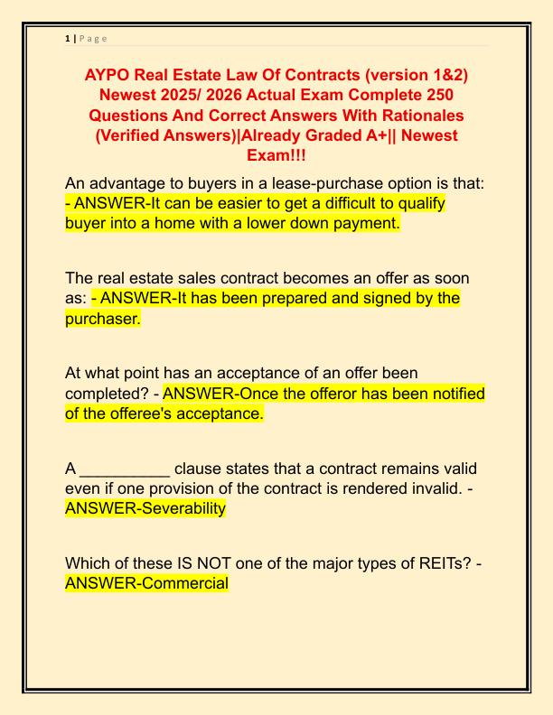 AYPO Real Estate Law Of Contracts