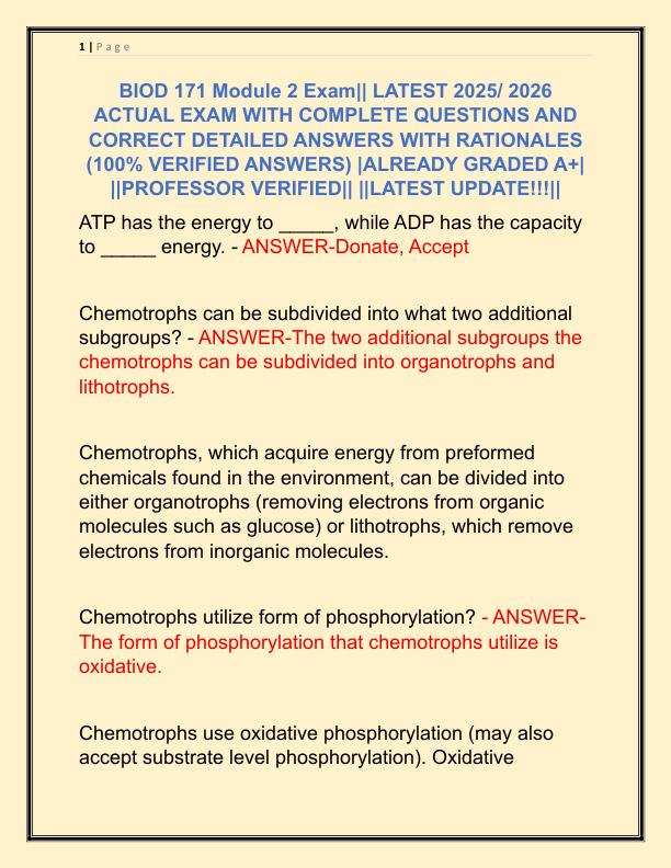 BIOD 171 Module 2 Exam