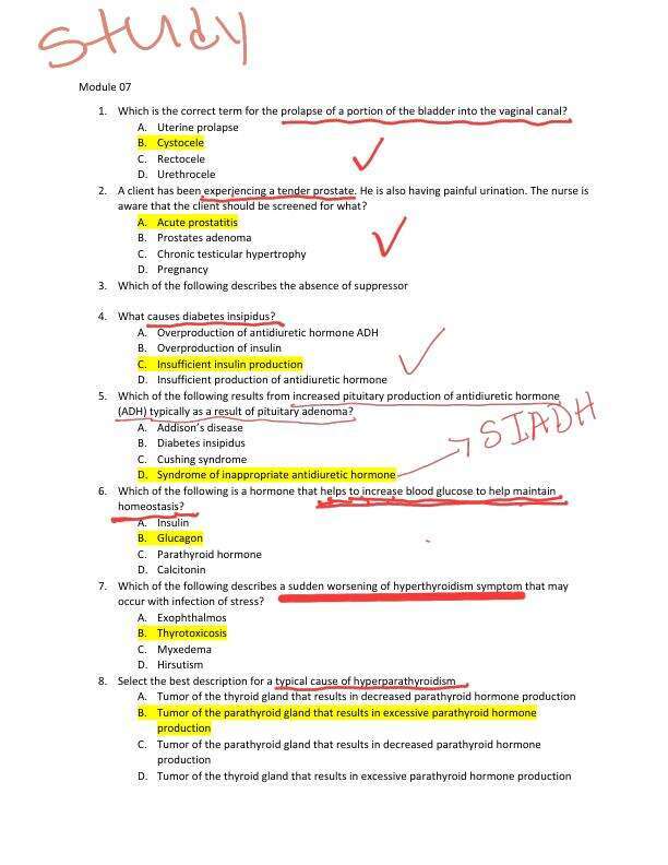 NUR 2063 MODULE 07 EXAM REVIEW