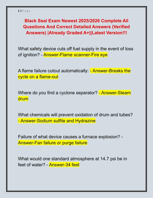 Black Seal Exam Newest 2021