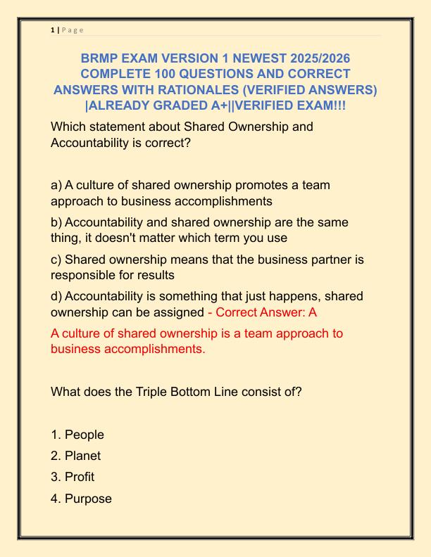 BRMP EXAM VERSION 1 NEWEST 2021