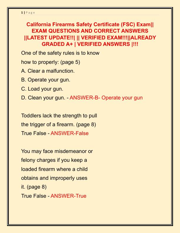California Firearms Safety Certificate