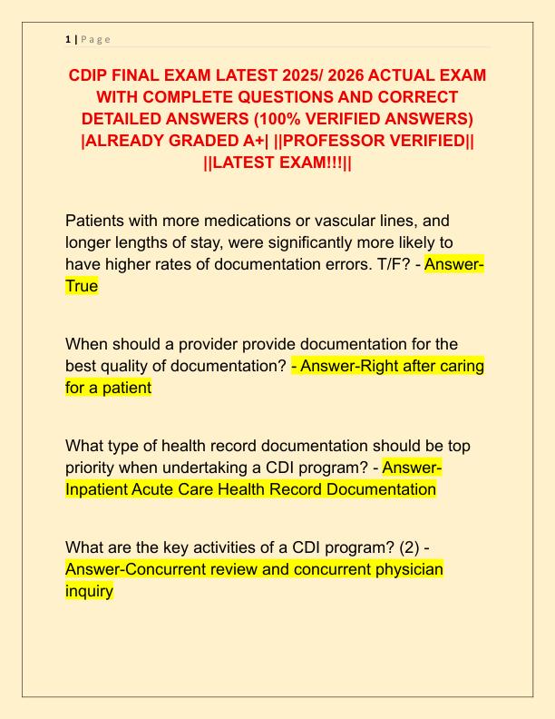 CDIP FINAL EXAM LATEST 2025