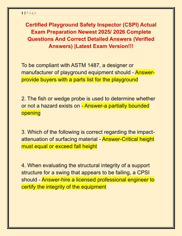 Certified Playground Safety Inspector