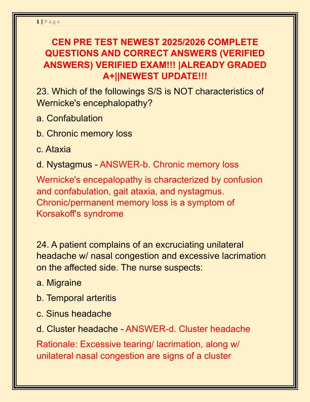 CEN PRE TEST NEWEST 2025