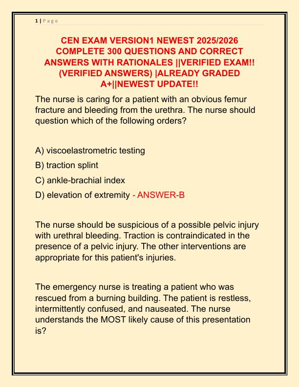 CEN EXAM VERSION1 NEWEST 2025