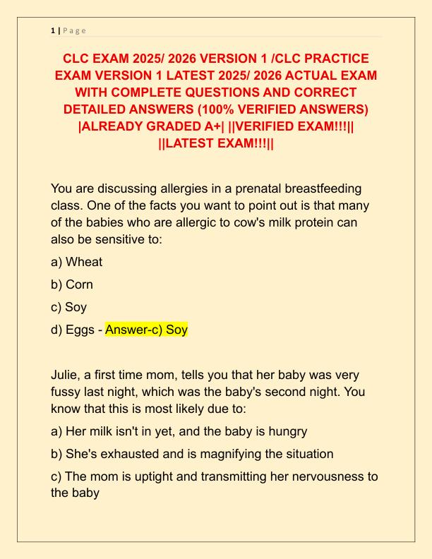 CLC EXAM 2025