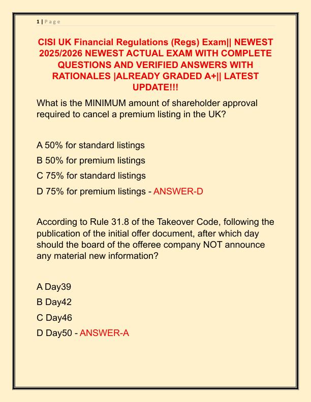 CISI UK Financial Regulations