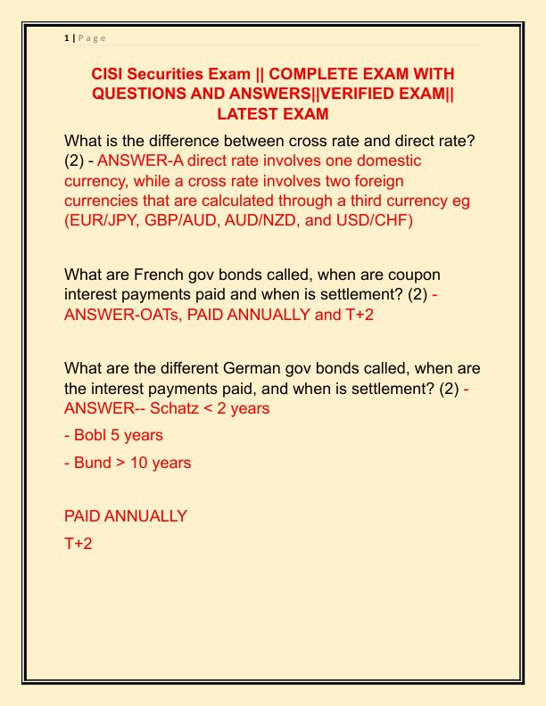 CISI Securities Exam