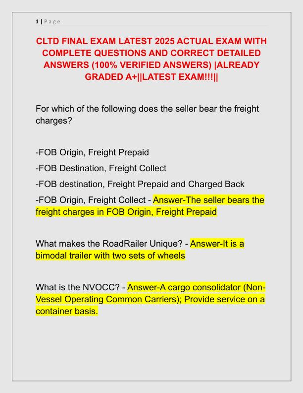 CLTD FINAL EXAM LATEST 2025 ACTUAL EXAM WITH COMPLETE QUESTIONS AND CORRECT DETAILED ANSWERS