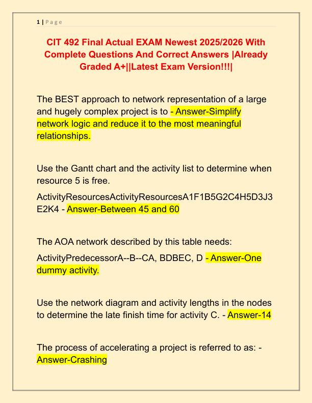 CIT 492 Final Actual EXAM Newest 2025