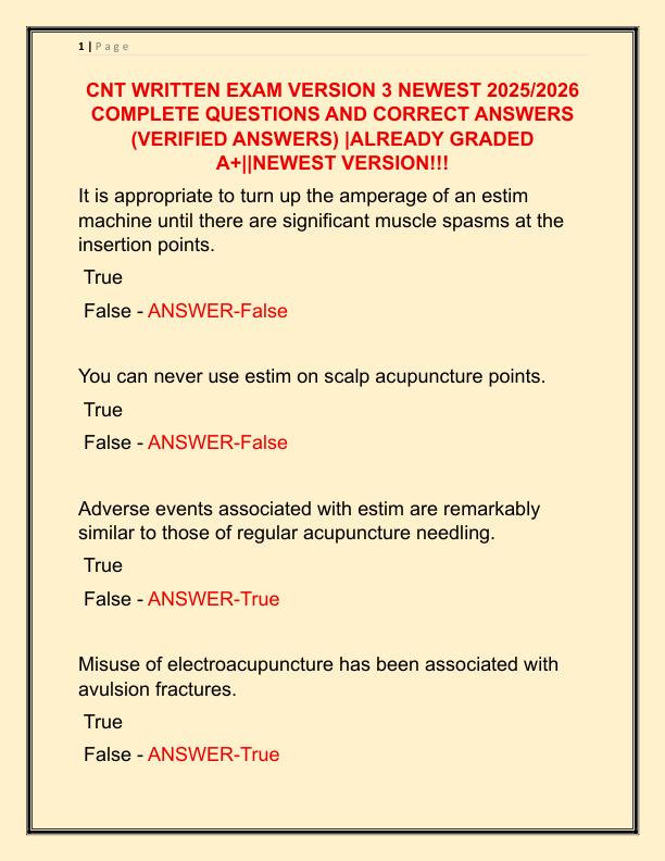 CNT WRITTEN EXAM VERSION 3 NEWEST 2025