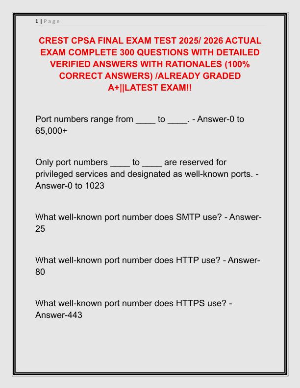 CREST CPSA FINAL EXAM TEST 2025
