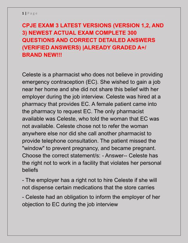 CPJE EXAM 3 LATEST VERSION1