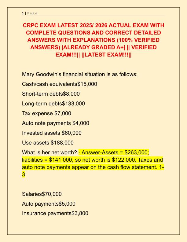 CRPC EXAM LATEST 2025