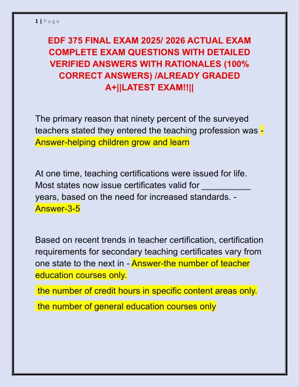 EDF 375 FINAL EXAM 2025