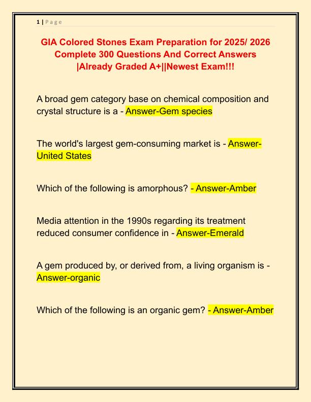 GIA Colored Stones Exam Preparation for 2025