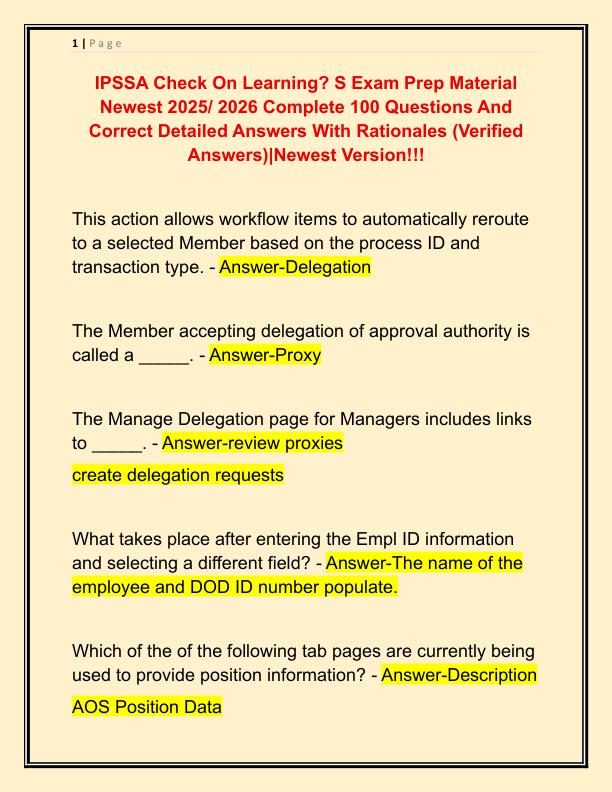 IPSSA Check On Learning