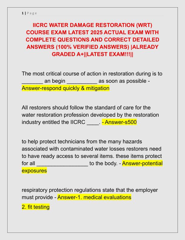 IICRC WATER DAMAGE RESTORATION