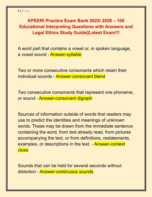 KPEERI Practice Exam Bank 2025