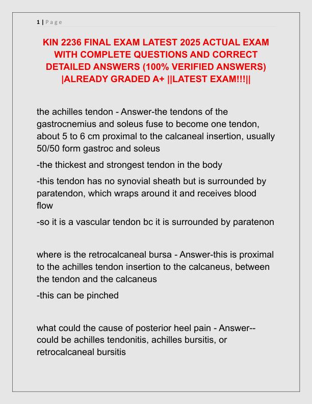 KIN 2236 FINAL EXAM LATEST 2025 ACTUAL EXAM WITH COMPLETE QUESTIONS AND CORRECT DETAILED ANSWERS