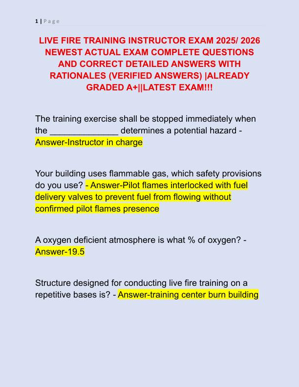 LIVE FIRE TRAINING INSTRUCTOR EXAM 2025