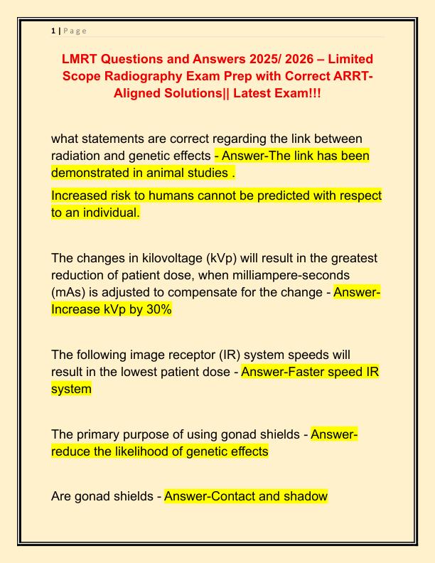LMRT Questions and Answers 2025
