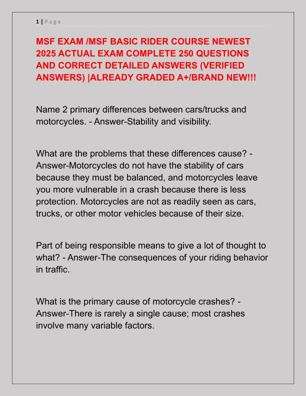 MSF EXAM