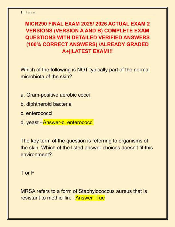 MICR290 FINAL EXAM 2025