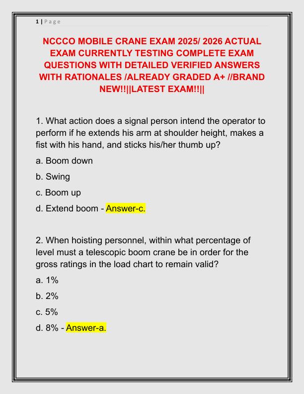 NCCCO MOBILE CRANE EXAM 2025