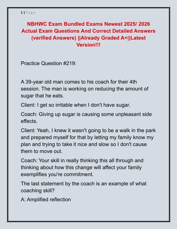 NBHWC Exam Bundled Exams Newest 2025