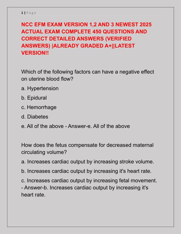 NCC EFM EXAM VERSION 1
