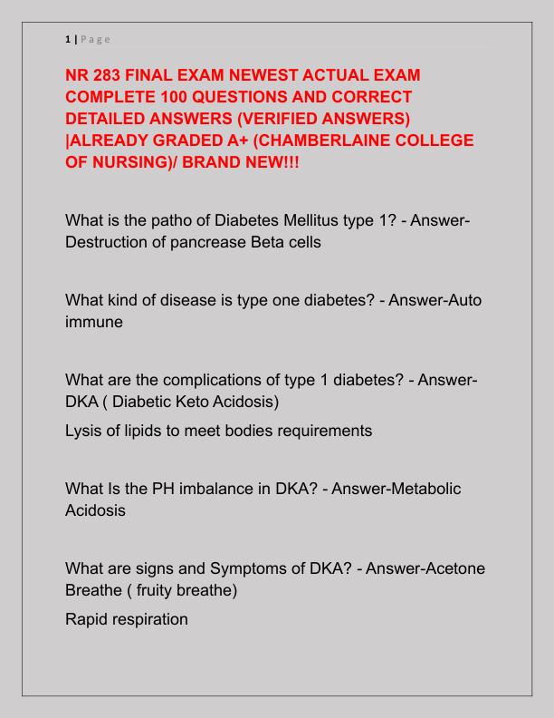 NR 283 FINAL EXAM NEWEST ACTUAL EXAM COMPLETE 100 QUESTIONS AND CORRECT DETAILED ANSWERS