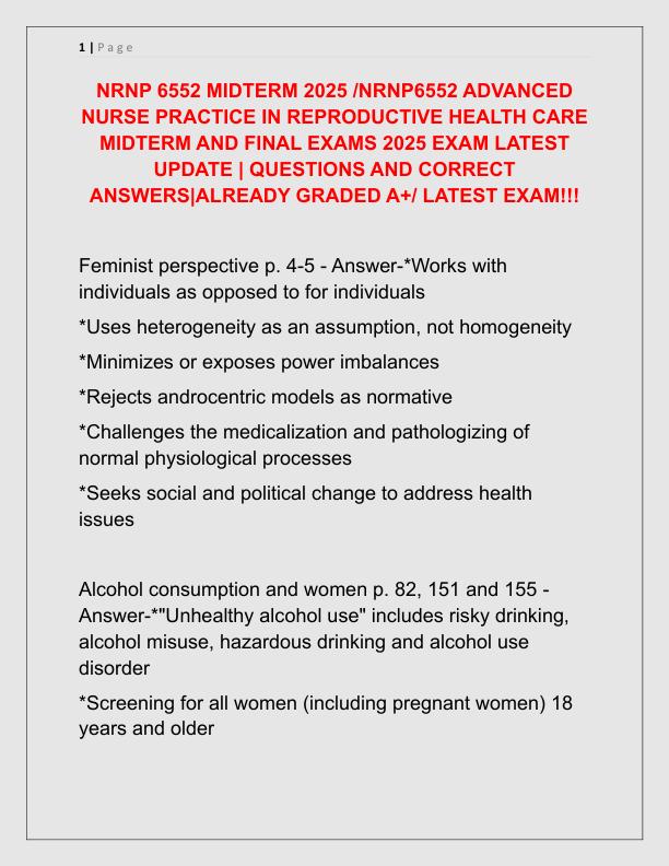 NRNP 6552 MIDTERM 2025