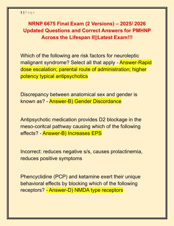 NRNP 6675 Final Exam