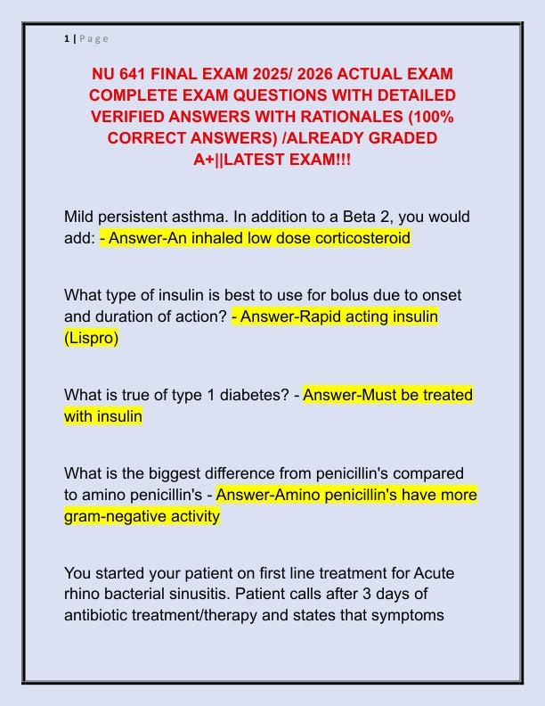 NU 641 FINAL EXAM 2025