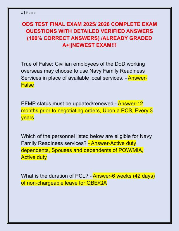 ODS TEST FINAL EXAM 2025