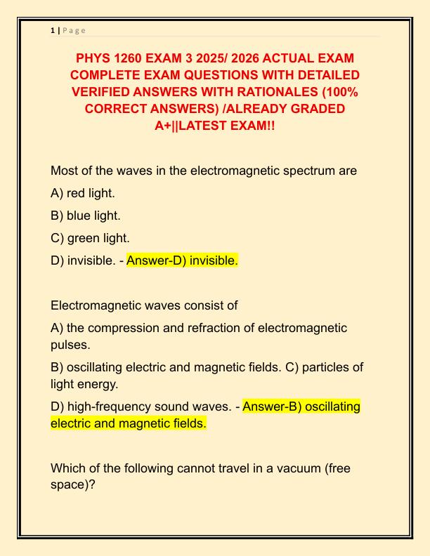 PHYS 1260 EXAM 3 2025