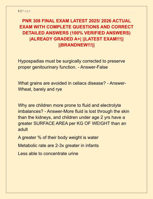 PNR 308 FINAL EXAM LATEST 2025