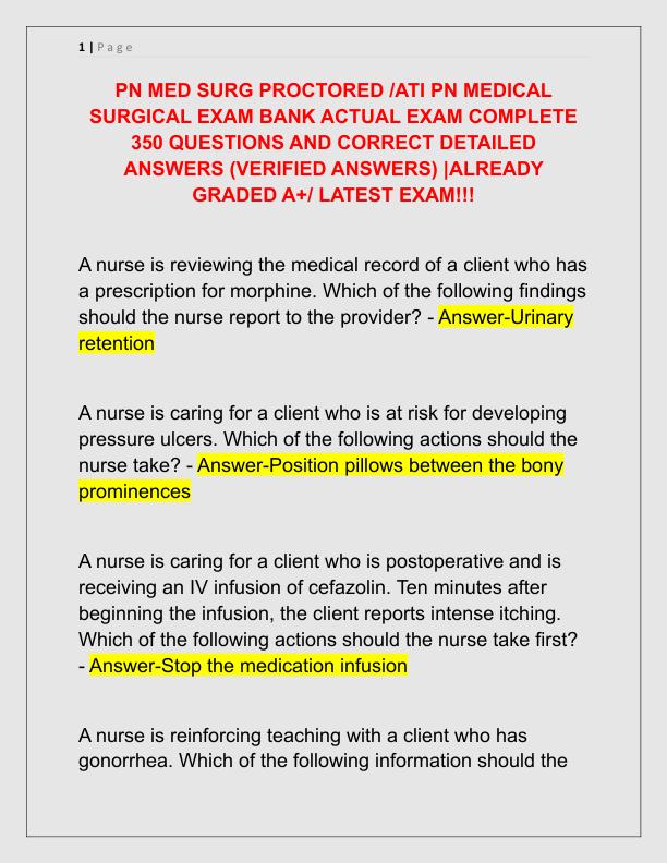 PN MED SURG PROCTORED