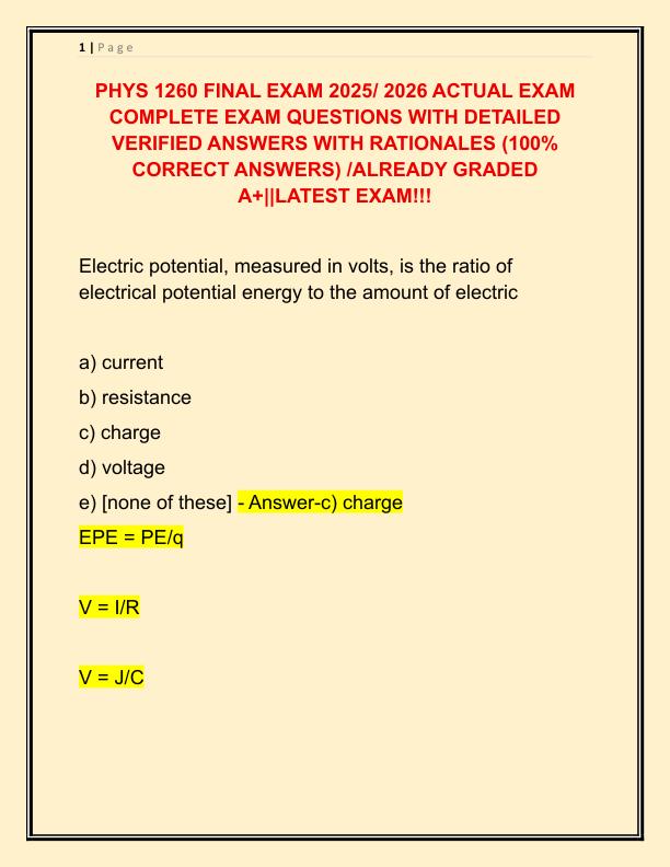 PHYS 1260 FINAL EXAM 2025