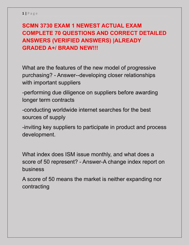 SCMN 3730 EXAM 1 NEWEST ACTUAL EXAM COMPLETE 70 QUESTIONS AND CORRECT DETAILED ANSWERS